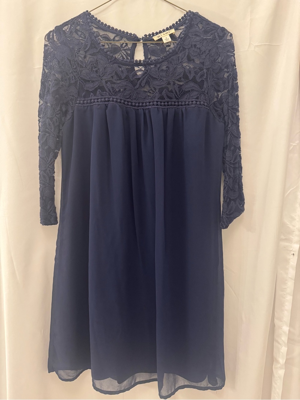 Miami Women’s Navy Lace Yoke Dress